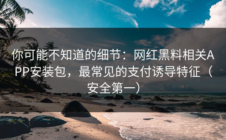 你可能不知道的细节:网红黑料相关APP安装包,最常见的支付诱导特征(安全第一) 你可能不知道的细节:网红黑料相关APP安装包,最常见的支付诱导特征(安全第一)
